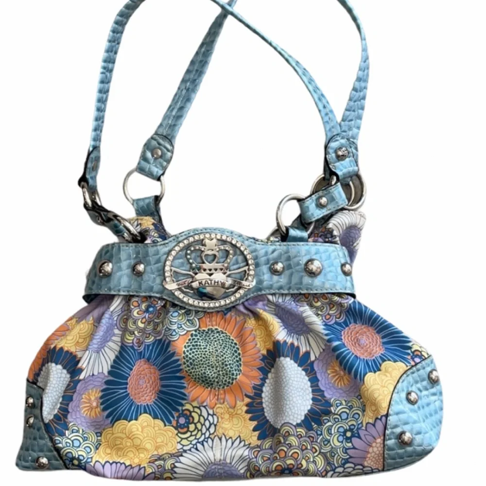 Kathy Van Zeeland Multi color Floral Handbag
